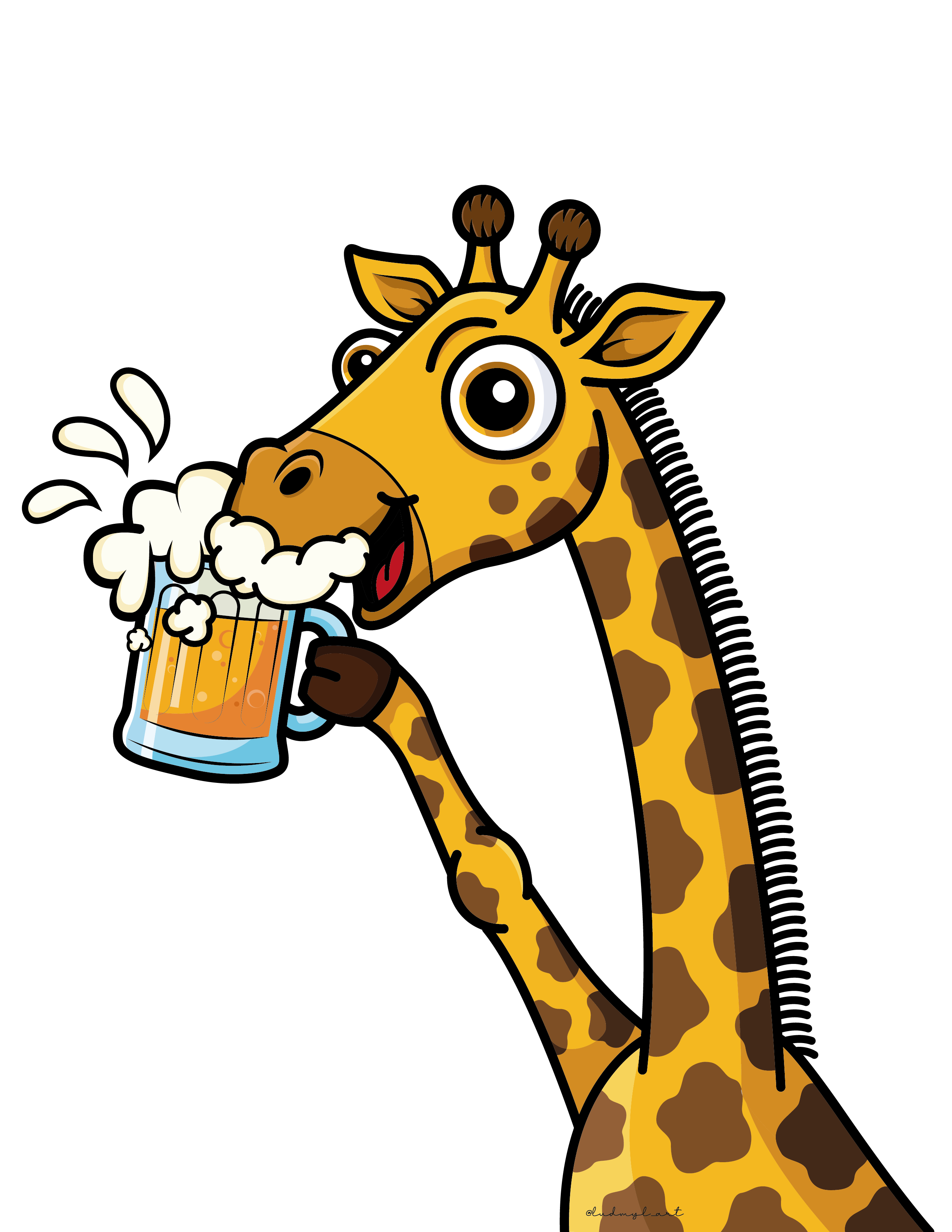 Girafe assoiffée